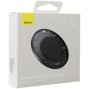 Ładowarka indukcyjna Baseus Simple 2 BS-W530 15W + kabel USB-C, czarna - obrazek 1